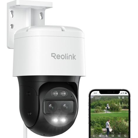 PTZ 4K Caméra Extérieur PoE, Double Objectif, Zoom Hybride 6X, Suivi Automatique, Vision Nocturne en Couleur, Détection de Personne/Véhicule/Animal, Audio Bidirectionnel, TrackMix PoE (1/5)