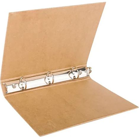 Esta carpeta de tres anillas con tapa abatible cuenta con una cubierta de papel kraft ecológico y anillas metálicas, lo que proporciona un almacenamiento seguro y fiable para documentos y fotografías.