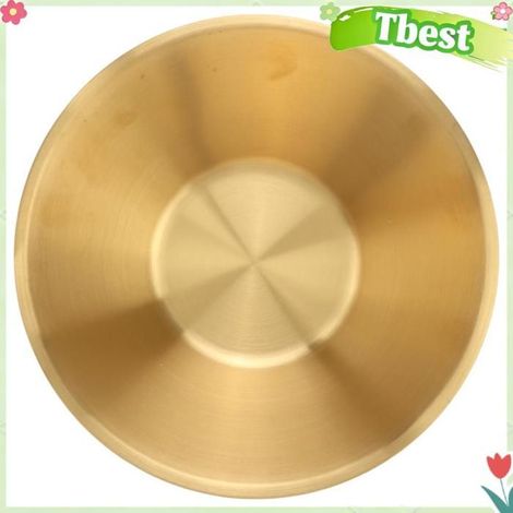Tbest bols à salade en métal Bols à salade en acier inoxydable, Double couche dorée, bol décoratif exquis pour la table bol 16 cm (1/5)