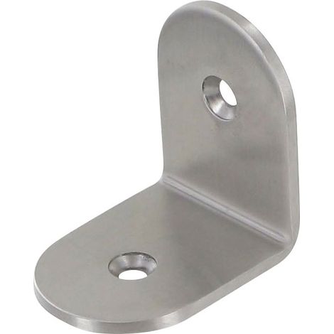 Itar – Équerre d'assemblage arrondie inox 304 – Pour panneaux jusqu'à 10 mm – Finition satinée – Épaisseur 3 mm – Dimensions 48x48 mm