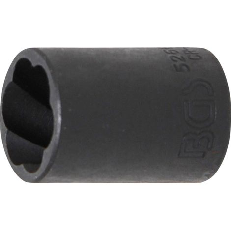 Llave de vaso de perfil en espiral / extractor de tornillos entrada 12,5 mm (1/2") 17 mm (1/4)