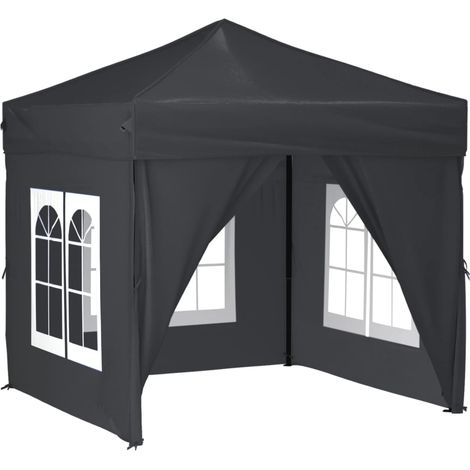 Tente de réception pliable avec parois, Tonnelle de Jardin, Pergola Pavillon Chapiteau Anthracite 2x2 m FCV85350 (1/5)