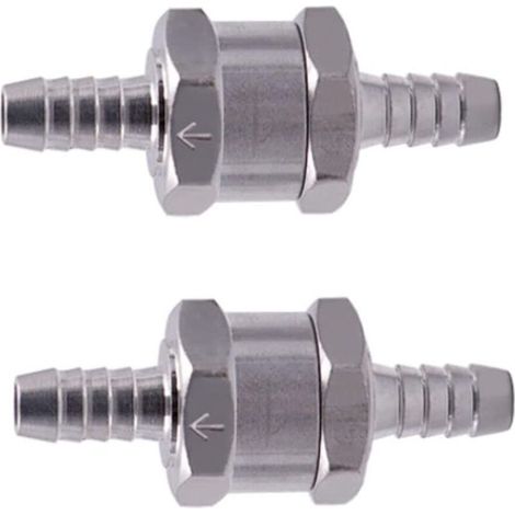 Enowelir 2 Pièces Clapet Anti-Retour Carburant, Clapet Anti-Retour de Retour D&39huile, Clapet Anti-Retour en Aluminium, Convient pour Carburateur et Système D&39alimentation(8 mm) (1/3)