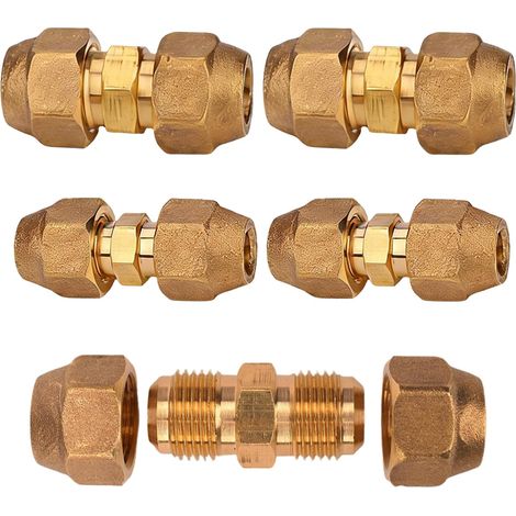 4Pcs Double Nipples Seamless Extension for 1/4" Copper Pipe Air Conditioning Pipe Double Nut Fittings for Air Conditioner Installation (1/4 Zoll 4PCS) (1/5)