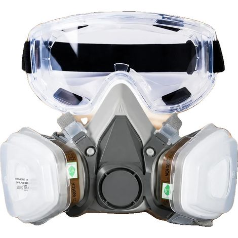 Masque à gaz, protection intégrale du visage, réutilisable et confortable, BLANC (1/2)