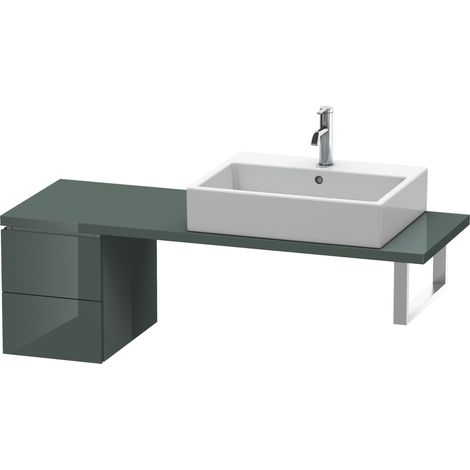 Duravit L-Cube Armoire basse pour console, largeur 320mm, profondeur 477mm, 2 tiroirs, Coloris: Laque Dolomiti Grey brillante - LC582503838 (1/4)