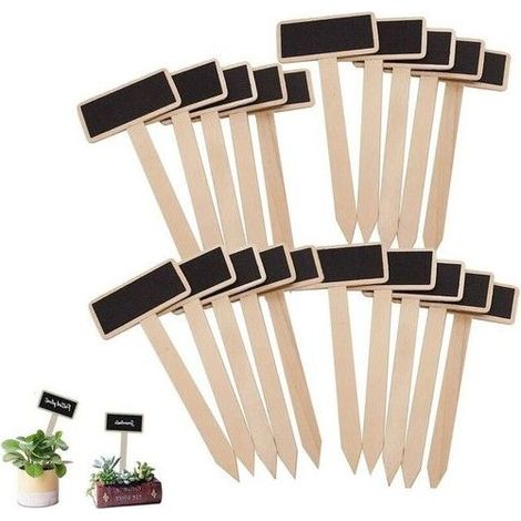 Bois arboretum label - tableau noir créatif - pour la décoration de jardin (lot de 20 unités)