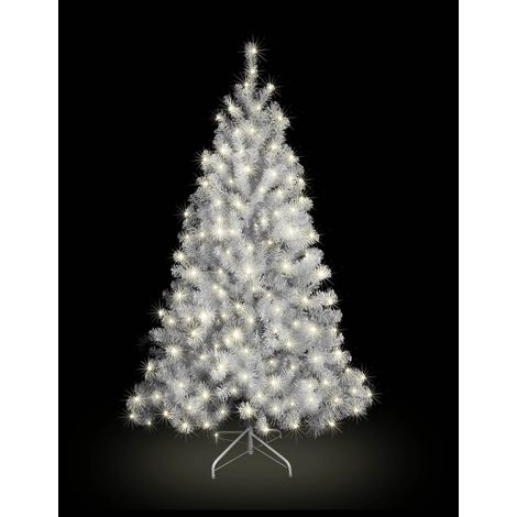 4FT Pre-Lit White Alaskan Pine Artificial Christmas Tree with Metal Stand (1/5)