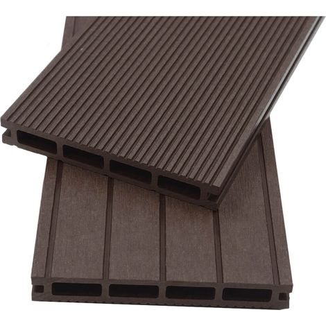 HOME DELUXE - WPC Terrassendielen SAMANA - Dunkelbraun, 20m² - Inkl. Unterkonstruktion und kompl. Zubehör I Terrassenboden Poolumrandung Balkonbelag WPC Terrassenboden Komplettset Terrassendiele