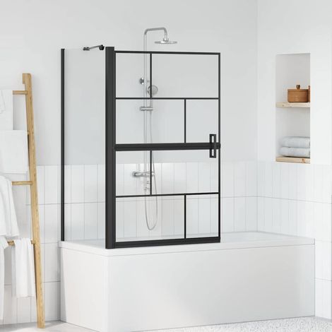 Pantalla de ducha de baño Negro y Transparente 80 x 68 x 128 cm (1/5)