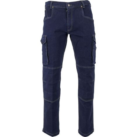 Jeans da lavoro multitasche in denim stretch LMA BARIL con ginocchiere Denim 56