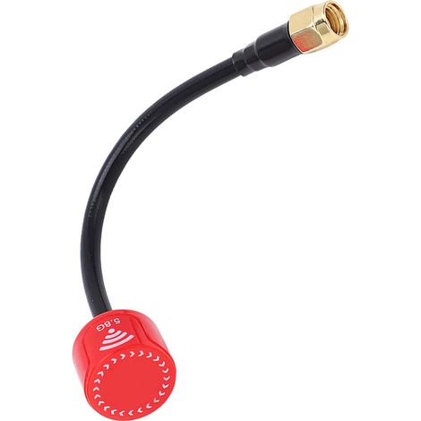 Antenne FPV pour drone RC, antenne RHCP 5,8 GHz RPSMA à trou interne, gain de 2,5 dBi, longueur 125 mm, pour drone quadricoptère télécommandé (rouge) (1/5)