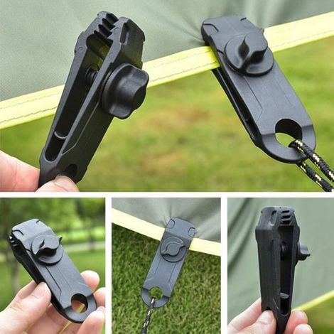 Pinces de Bâche Clips de Tente de Camping en Plastique Petite Pince à Oeillets pour Auvent Toile d'Ombrage de Jardin Activités de (1/4)