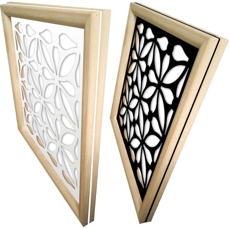 SAMURA - Moduli Decorativi in Legno e PVC - Misura: 48x48 cm - Colore: nero (1/4)