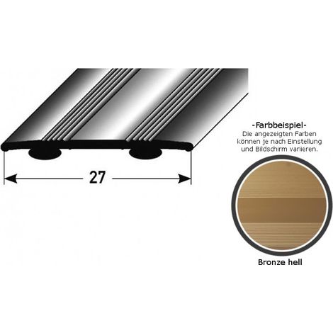 Übergangsprofil "Tilburg"/ Übergangsschiene, 27 mm, Typ: 11 (Aluminium eloxiert):-bronze hell-1000-selbstklebend