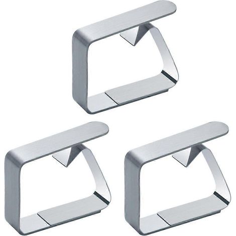 Lot de 3 pinces à nappe en acier inoxydable, supports de nappe réglables pour la maison, idéales pour les banquets d'hôtels et de restaurants. (1/4)