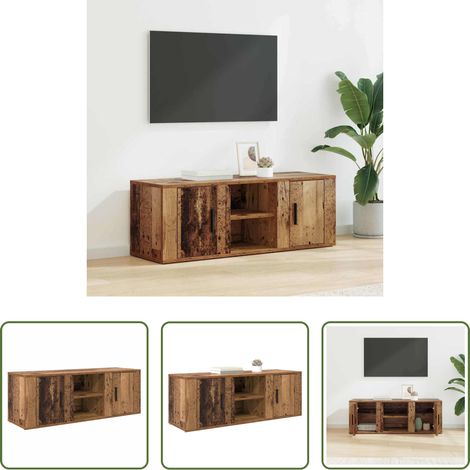 Meuble tv bois d'ingénierie - Meuble TV Bois Ancien 100 x 31,5 x 35 cm Bois d'ingénierie (1/5)