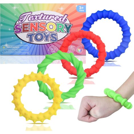 Bracelets anti-stress sensoriels pour enfants et adultes, TDAH autisme, concentration, lot de 4. (1/5)