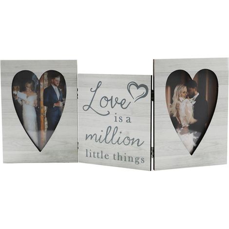 Dreiteiliger, klappbarer Bilderrahmen aus Holz mit Plexiglas-Scharnier für Hochzeitstische