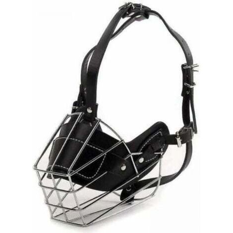 [NEVER USED] 1pc Black Super Metal Leather Muzzle for Small Dogs