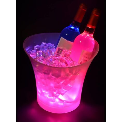 Bac à glaçons LED coloré, plateau à champagne avec lumière de glace, couleur pouvant être réglée en dégradé, convient pour le champagne, le vin, les boissons, la glace à la cerise (1/5)
