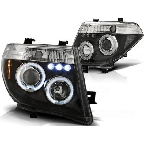 Scheinwerfer Dual Halo Felgen NISSAN NAVARA D40/PATHFINDER 05-10 ANGEL EYES SCHWARZ