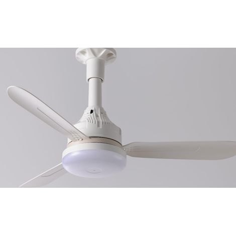 71cm Ceiling Fan with Light & Remote, Low Profile Flush Mount, Quiet 3-Blade Fan for Bedroom Office Garage,White (1/5)
