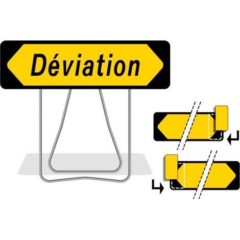 Verkehrsschild KD22a Umleitung mit Füßen 1000x300mm NADIA SIGNALISATION - DEVIATIONSURPIED