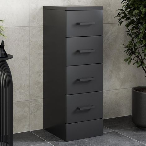 Alpine Black 4 Drawer Storage Unit 250 x 300mm (1/5)
