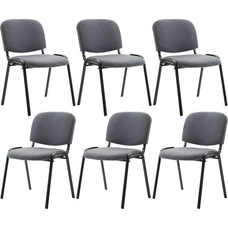 Set 6x Sedie Ufficio Ken In Tessuto grigio