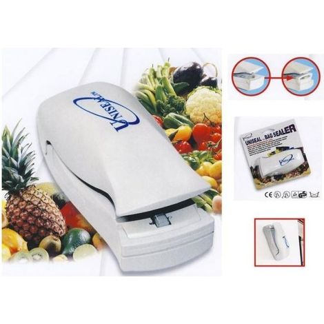 UNISEAL Bag Sealer - Sigillatore termico portatile a batterie, richiude sacchetti in plastica con saldatura a caldo, Bianco