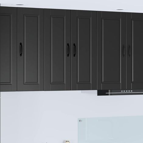 Küchenschrank mit Regal Schwarz 60 x 31 x 80 cm Holzwerkstoff