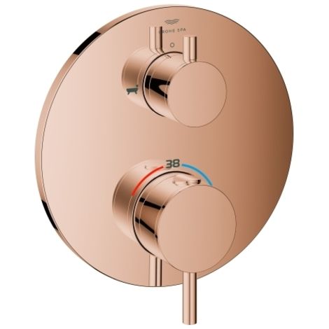 Grohe Atrio Termostato para baño ducha para dos salidas con cierre e inversor integrado Bronze, 24359DA0 (1/2)