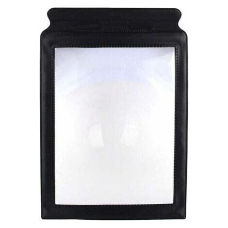 Lente d'ingrandimento A4 per anziani, portatile, con superficie morbida, bordo nero, in PVC, ingrandimento 3x.