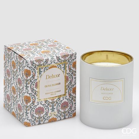 EDG Enzo De Gasperi Candela Deluxe con Profumo H 18 Cm D 15 Cm Olive Flower Scatola Regalo