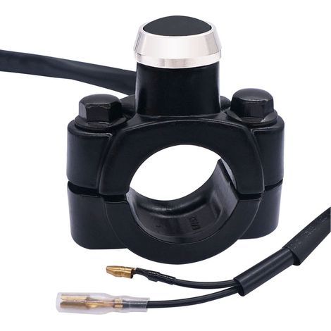 CCYKXA 1 Pc 12V Motorcycle Handlebar Push Button Switch Engine Stop Start Kill Switch 22mm (7/8") With Mounting Plate For ATV, Dirt Pit Bike, Scooter, Quad (1/4)