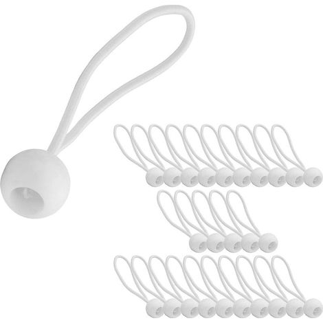 Lot de 75 Tendeur Elastique Cordons Élastiques avec Boules Sandow Elastique Boules Elastiques pour chapiteaux, tentes, bannières et bâches- (1/5)