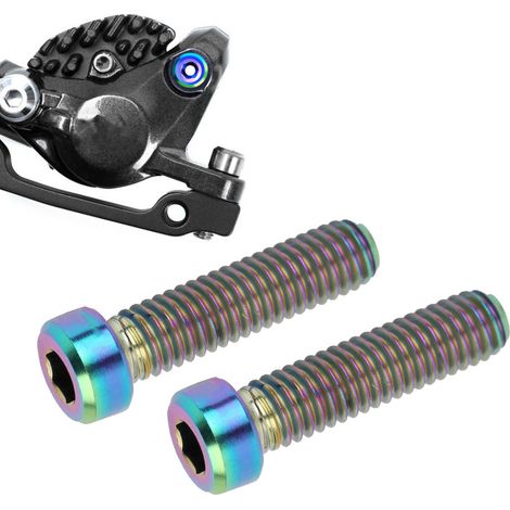 Kit de 2 boulons en titane colorés pour potence de vélo, compatible route et VTT, fixation hexagonale. (1/5)
