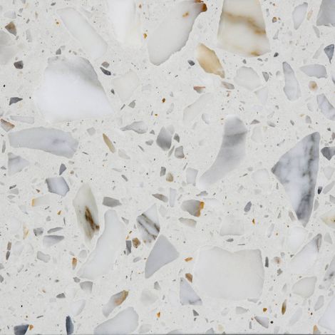 Véritable Carreau Terrazzo BIANCO NACAR - collection TRADIZIONE 40x40 cm boîte de m2 Brossé - Gioia Materia