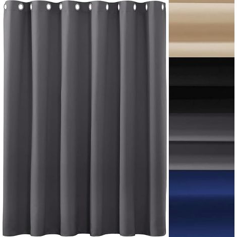 Rideau Thermique Isolant Anti Froid, 155 x 245 cm Design Moderne Polyester Draperies Intérieurs à Oeillets Décoration de Fenêtre Plusieurs Tailles Lavable, Gris Foncé (1/5)