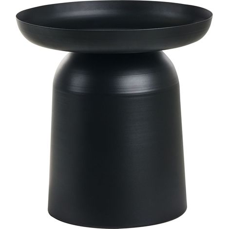 Tavolino basso da salotto in metallo rotondo nero Torrens