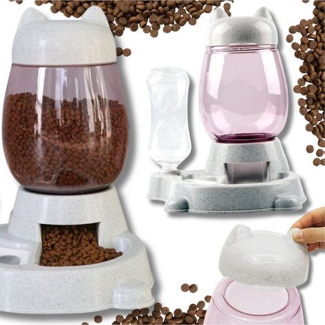 Distributeur automatique de nourriture, d'eau et de gamelles pour chat et chien, avec 2 réservoirs, compatible PetJet. (1/5)