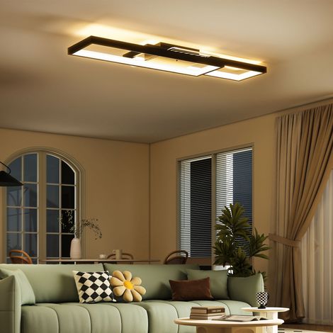 Lampada LED a Soffitto Dimmerabile 3000-6000K con Telecomando e Interruttore, 70x30 cm, Nero