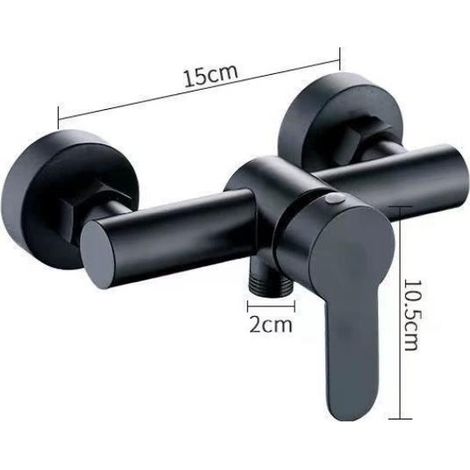 Robinet de douche en acier inoxydable 304 Robinet mitigeur de douche chaud et froid pour salle de bain - Noir, 1pc (1/3)
