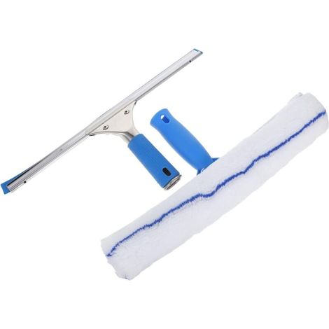 Window Squeegee Set with Soft Microfiber Cloth, Multi-Surface Cleaner for Glass, Tiles, and Marble, Streak-Free Finish (1/5)