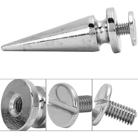 10 pièces Rivets en Cuivre 26mm avec Vis pour Sacs et Chaussures en Cuir DIY (Argenté) (1/5)