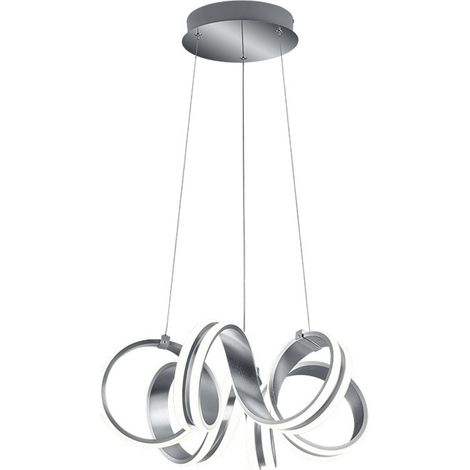 Suspension LED Trio Carrera argent Ø55 38W 3000K blanc (1/3)