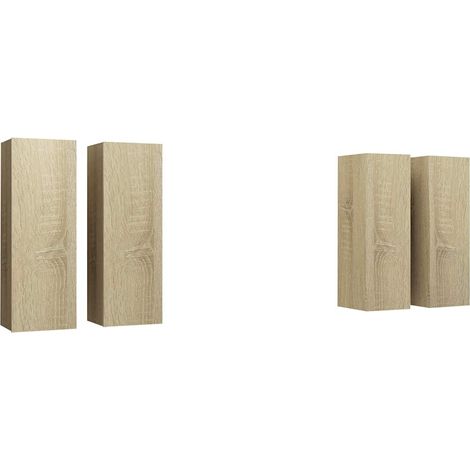 vidaXL Juego de muebles de salón 4 pzas roble Sonoma 30,5x30x90 cm (1/2)