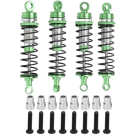 4-piece RC shock absorber set, front and rear axle shock absorbers made of aluminum alloy for 1/18 RC cars, compatible with Latrax Teton RC car (green) (1/3)