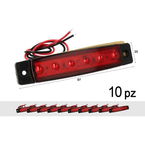 10 Pezzi Fanali Laterali LED 12V 24V Luce Rossa Ingombro Cortesia Camper (1/3)